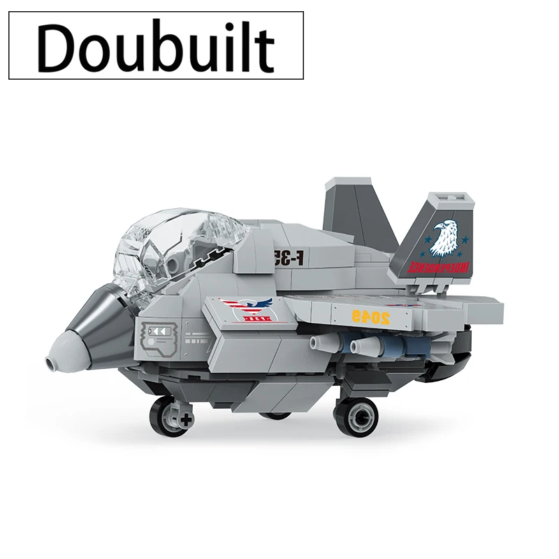 

Duobuilt микро строительные блоки 479 шт. F35 J20 Y20 модель самолета с базой дисплея настольное украшение Мини Армия детская игрушка оптом
