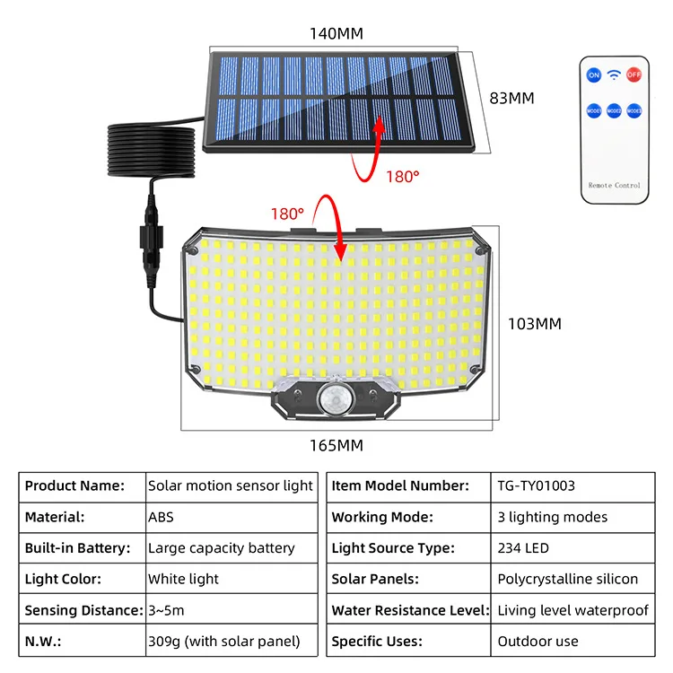 Solar Energy Split-type Single-head Street Lamp Home Outdoor Human-sensing Wall