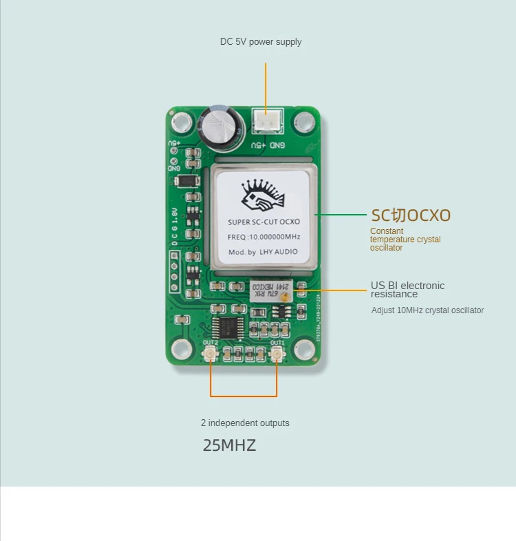 Crystal Clock Board Termostática Atualização de Freqüência sc Cut Saída em Dois Sentidos 10mhz160mhz - Imagem 3