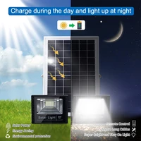 400W Led lumière solaire haute luminosité 2 tête projecteur étanche extérieur jardin applique murale avec panneau solaire en aluminium pour jardin 5