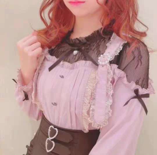 Japanese Cute Mine Mass-Produced Blouse 2023 Autumn New Kawaii Double-Shoulder Strap Off Shoulder Slimming Long Sleeve Shirt