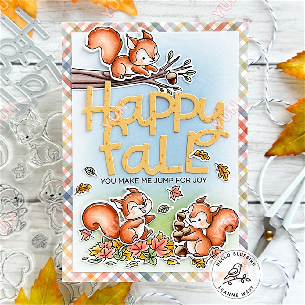 Nuts for Fall Apple Farm Spooks Halloween Word Strips Trick or Treat Die Mice Cut Dies and Stamp DIY Scrapbooking Cards Handmade