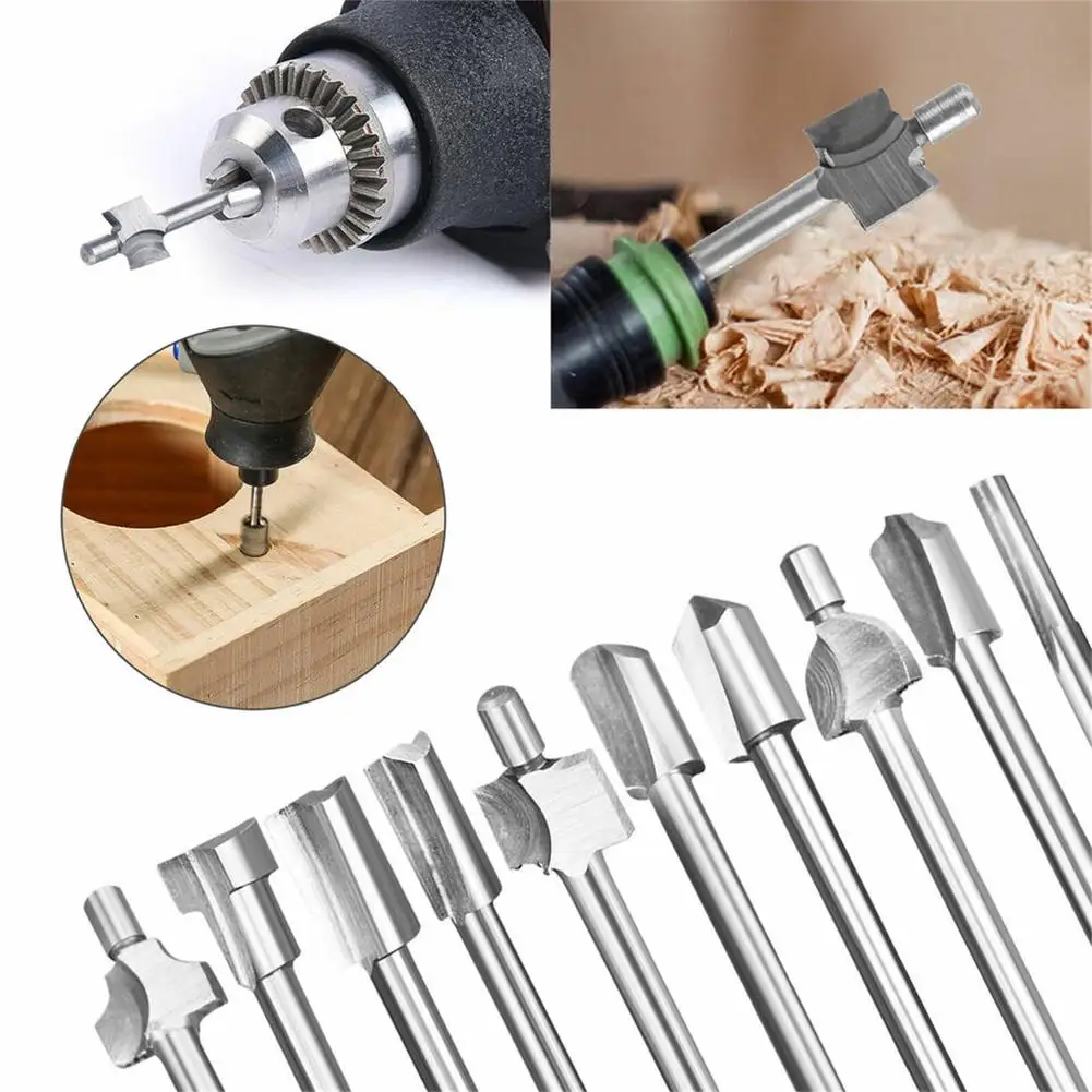 

15 Pcs 1/8" Shank Router Bit Set Engraving Milling Cutter Twist Drill Bits DIY Woodworking Carving Drilling Rotary Tools