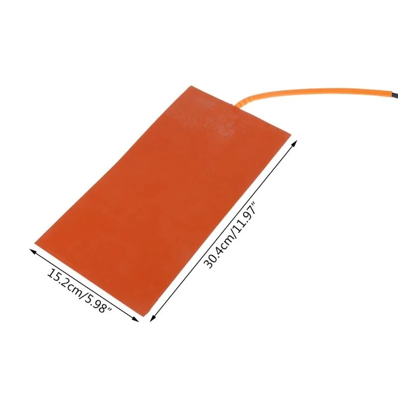 152X304mm 100W 실리콘 가열 패드 히터 매트에 유연한 피자 뜨거운 음식 배달 가방 12V 분리형 전원 케이블 포함