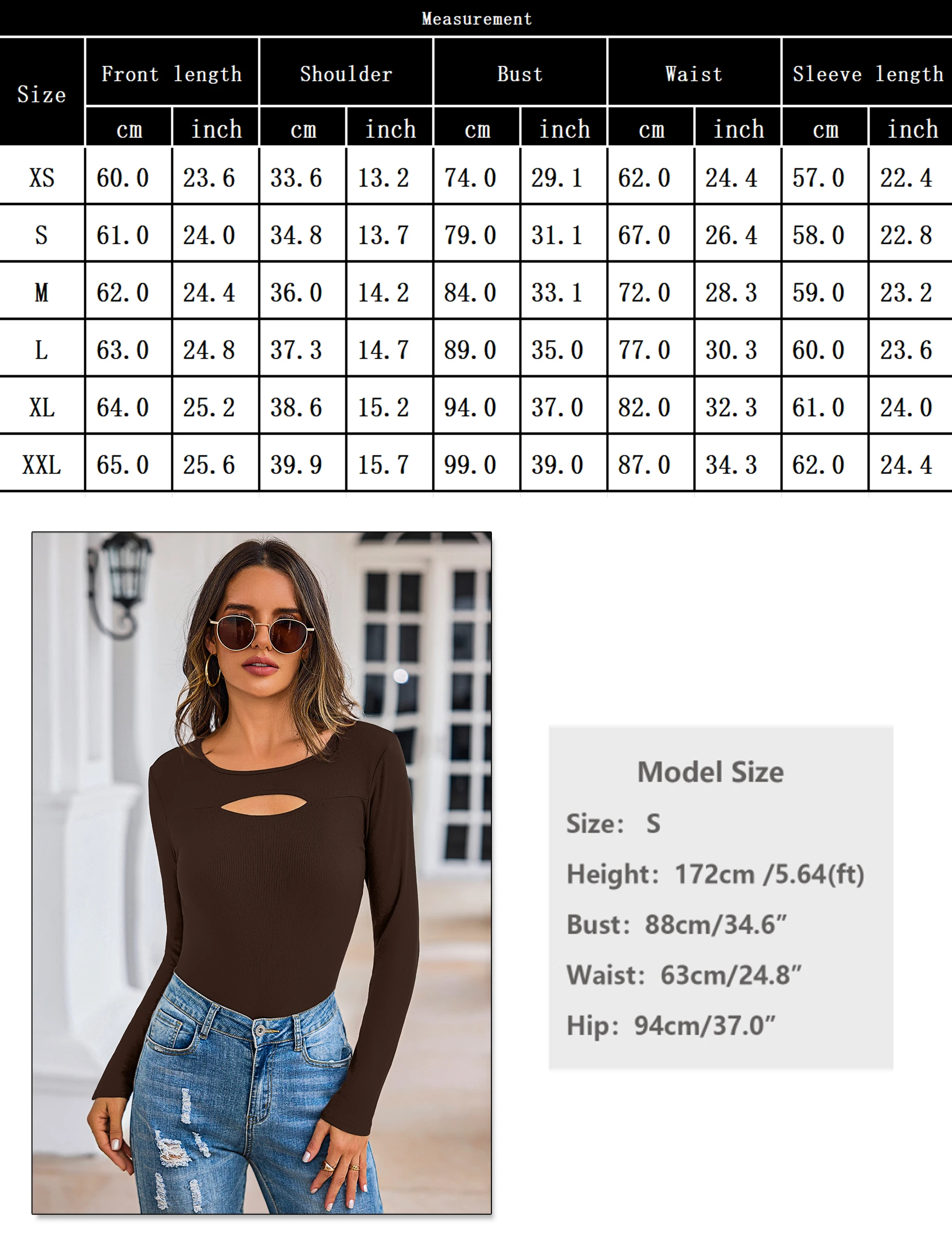 Damen-Langarmshirt, asymmetrischer Ausschnitt, Oberteile, lange Ärmel, gerippt, Basic-T-Shirts, schmale Passform, elegante Pullover, Stretch, lässig – Detail 7