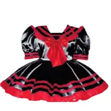 

Sissy Maid Fashion Black And Red Bow Neck Dress Lockable Uniform Role Play Dress Customization