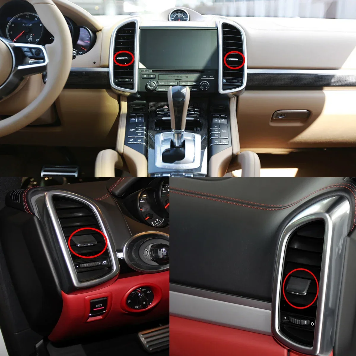 Dash Air Outlet Vent Grill Pick Adjust Slide Clip Trim For Porsche Cayenne 92A S Turbo GTS 958 2011-2015 car interior trim