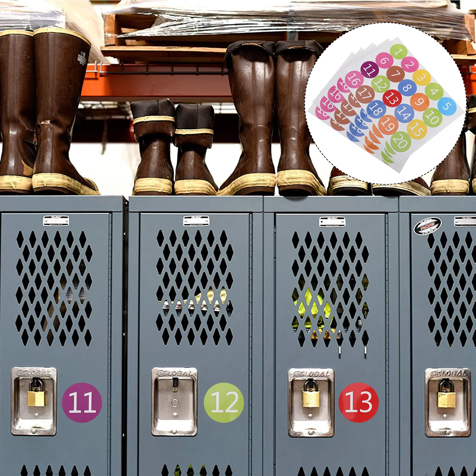 

5 Sheets Round Number Stickers Practical Number Paster Home Decoration
