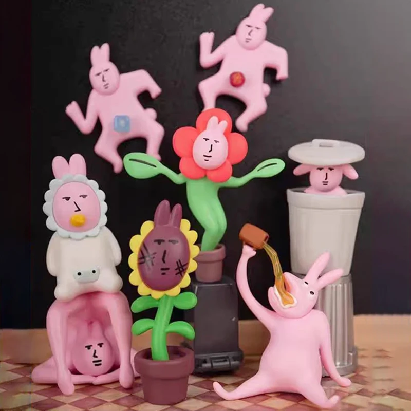 PinkRabbit ① My Friend Rabbit Pink Rabbit “abstract” Series Mini Blind Box Toys
