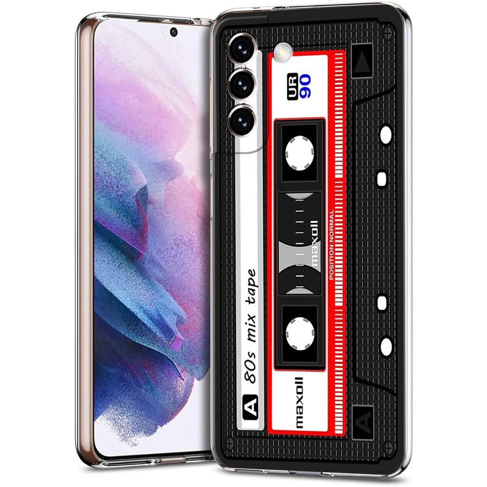 Vintage Cassette Tape Design Soft Clear Silicone Phone Case