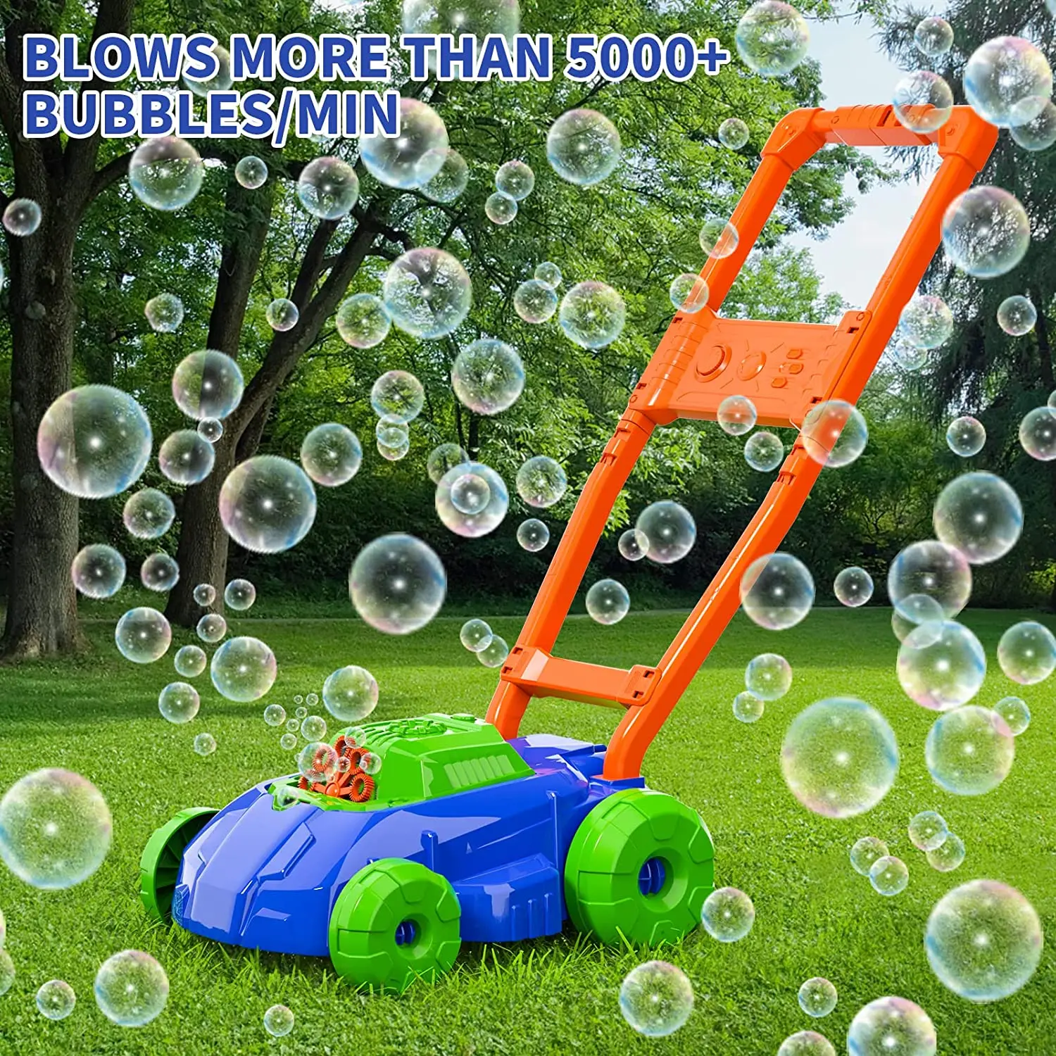 Push and shop bubble mower