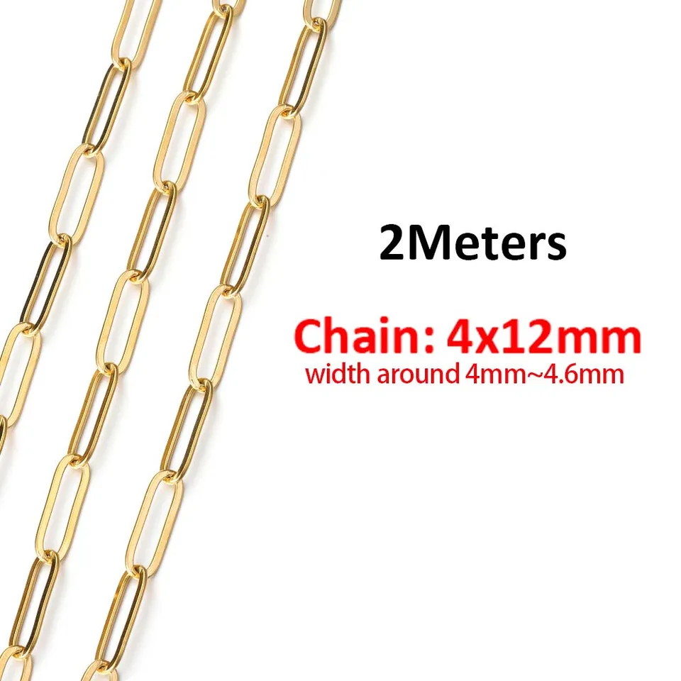 Catene placcate oro reale in acciaio inossidabile per la creazione di Catene placcate oro reale in acciaio inossidabile per la creazione di