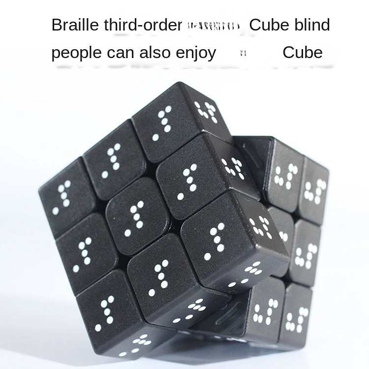 Blind Braille Fingerprint Three-Dimensional Third-OrderMagic Cubes 3D Relief Personalized Magic Cubes Puzzle Ideas