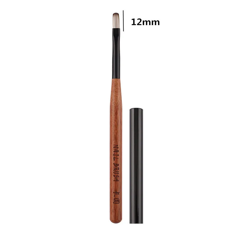 Round Wood Handle Nail Ombre Brush Gel Painting Brush Nail Art For Gel Tip Extension Acrylic Builder Accessory Nail Art Brushes 4