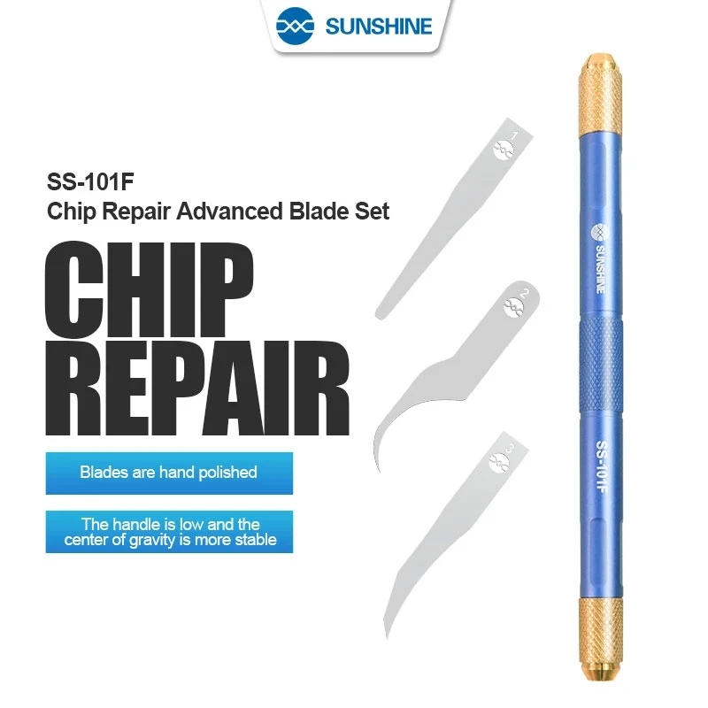 

New Sunshine SS-101F Chip Repair Advanced Blade Set For Separating Dot Matrix/Board Bottom Glue Removal/Large Chip Removal