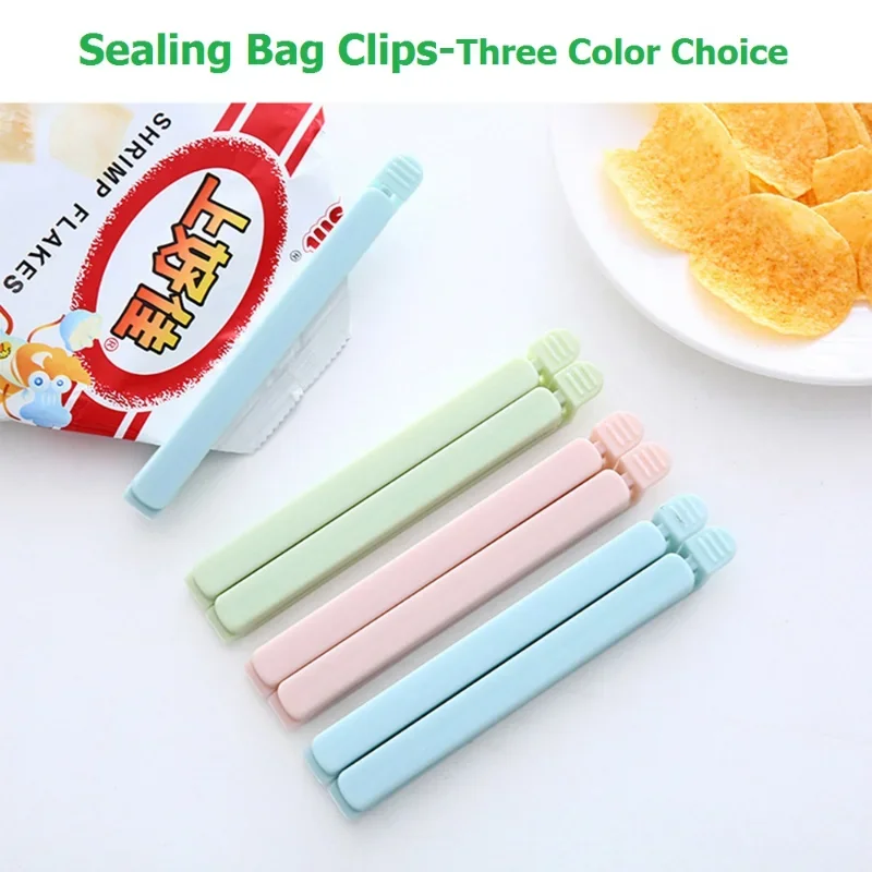 10PCS 가방 클립 식품 스낵 밀봉 클립12/15.5cm 휴대용 주방 보관 액세서리 도구 탄성 버클 패키지 가방 클램프