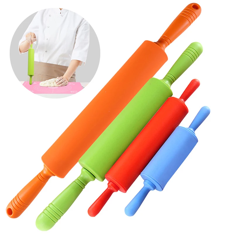 23cm Non-stick Glide Fondant Roller Silicone Rolling Pin Cake Dough Pastry  Baking Dough Roller Cooking Tool - AliExpress