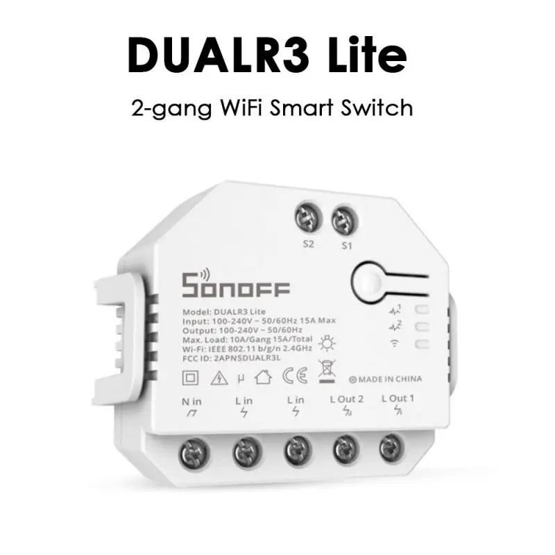 SONOFF Dual Relay Module with Power Metering ,Smart Double Relay Switch for  Garage Doors and Boilers,Roller Shade Switch & Light Switch, Supports  Google Assistant and Alexa,TUV Certified 