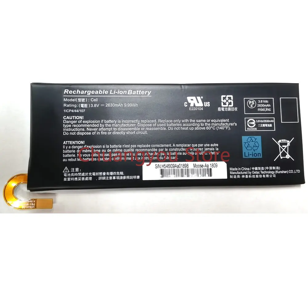 

New Getac Cell Replacement Battery 1ICP4/44/107 S/NH546109Aa01898
