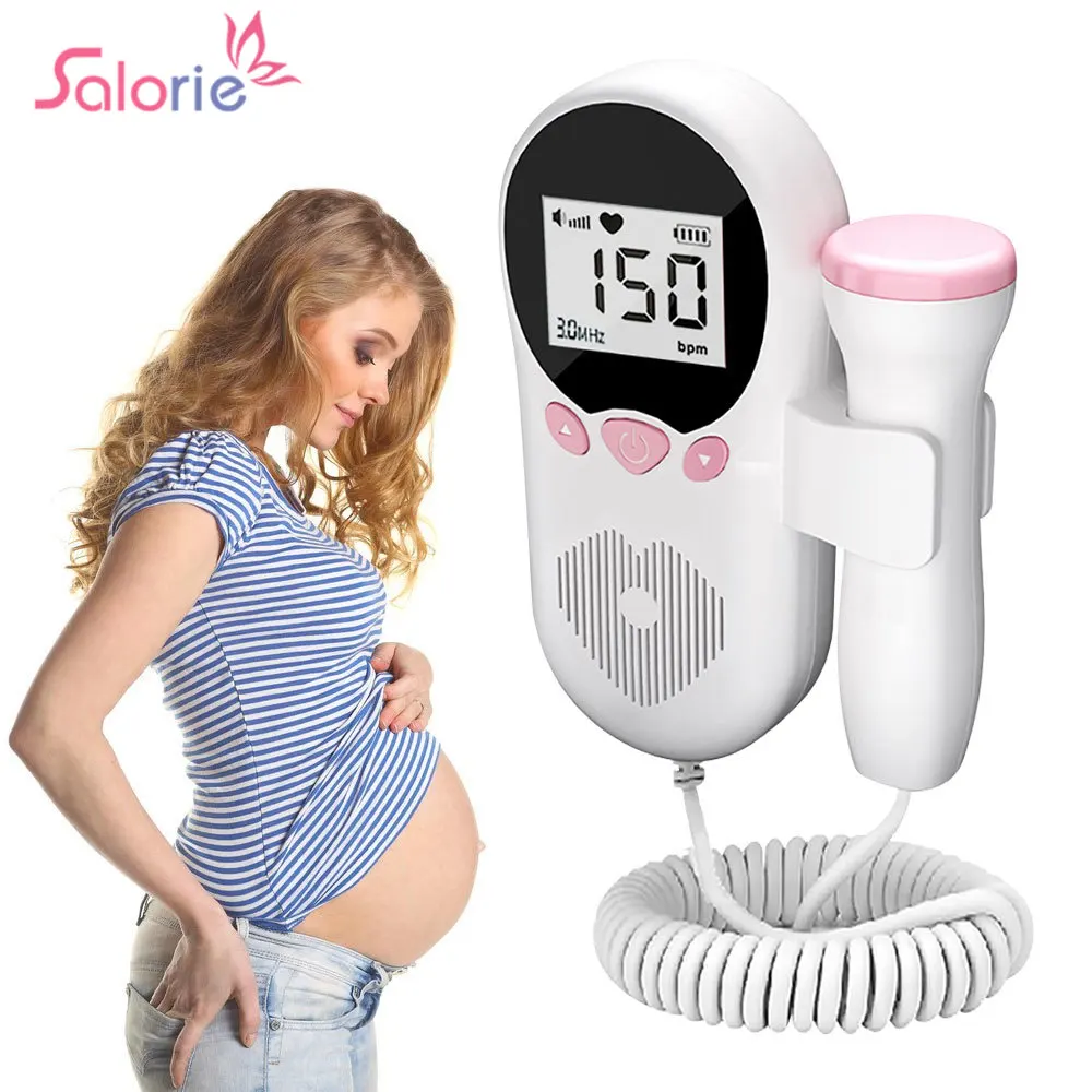 Fetal Heart Rate Monitor 3.0MHz Baby Heart Rate Sensor Fetal Doppler Heartbeat Detector LCD Pulse Meter No Radiation Stethoscope