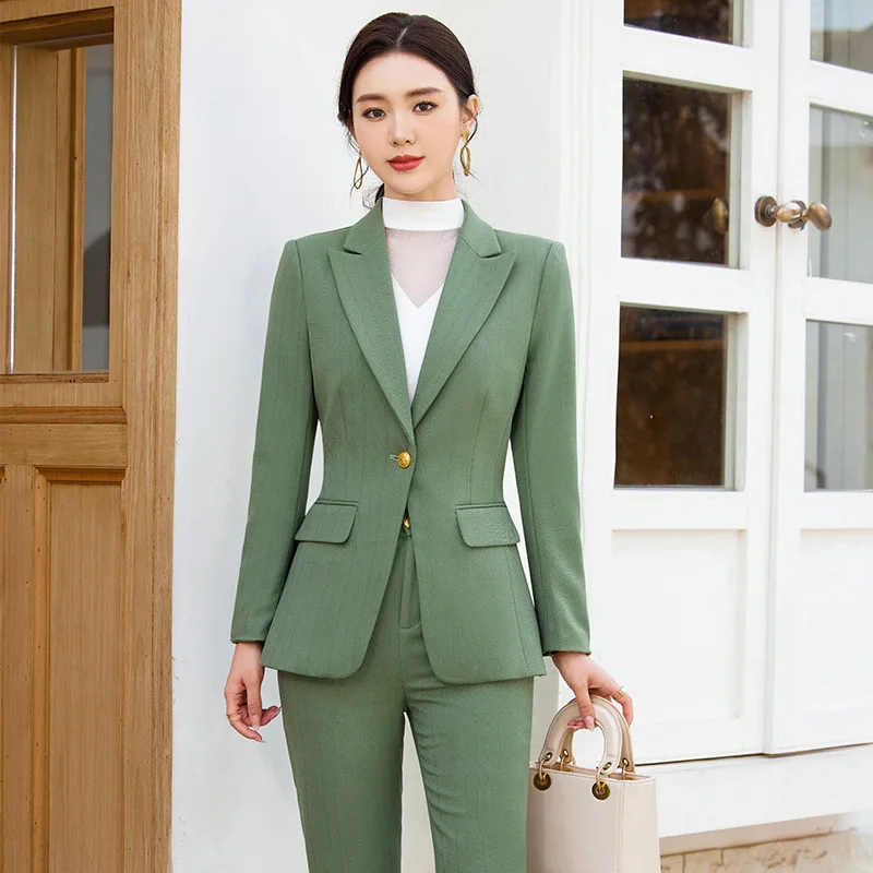 

Formal Pantsuits for Women Professional Blazers Femininos Business Work Wear High Quality Fabric with Pants and Jackets Coat Set