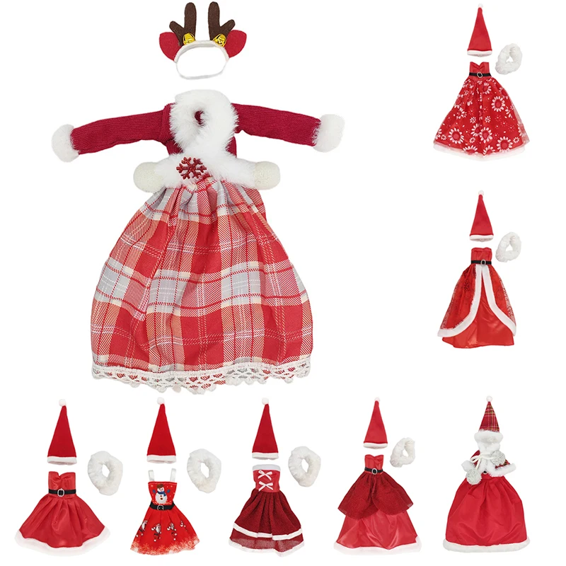  HOJADA Mini Apron Clothing for Doll Christmas Elf Doll