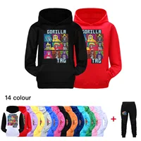 2024 Cartoon Gorilla Tag Clothes Set for Kids VR Game Monkey Hoodie Children Fall Hooded Sweatshirts Pants 2pcs Set Boys Outfits