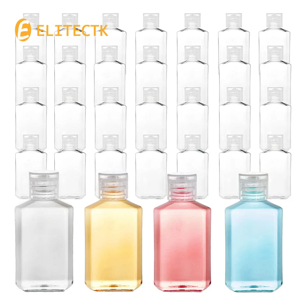 

10pcs/set 60ml Empty Portable Square Travel Bottle Shampoo Bottle PET Cream Lotion Bottles Mini Refillable Cosmetic Container