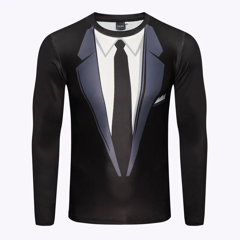 

Fashion Personality Fake Suit Mens T-shirts Hip Hop Trend Graphic Streetwear 3D Printed O-Neck Short Sleeve Tees Autumn Clothing