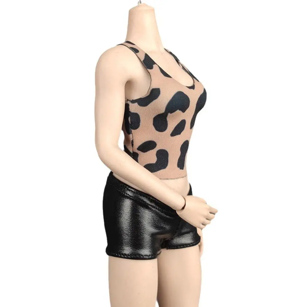 1/6 Miniature Doll Soldier Leopard Print Vest Trendy High Elastic Clothing For 30cm Doll Round Neck T-shirt Hiking Casual Tank