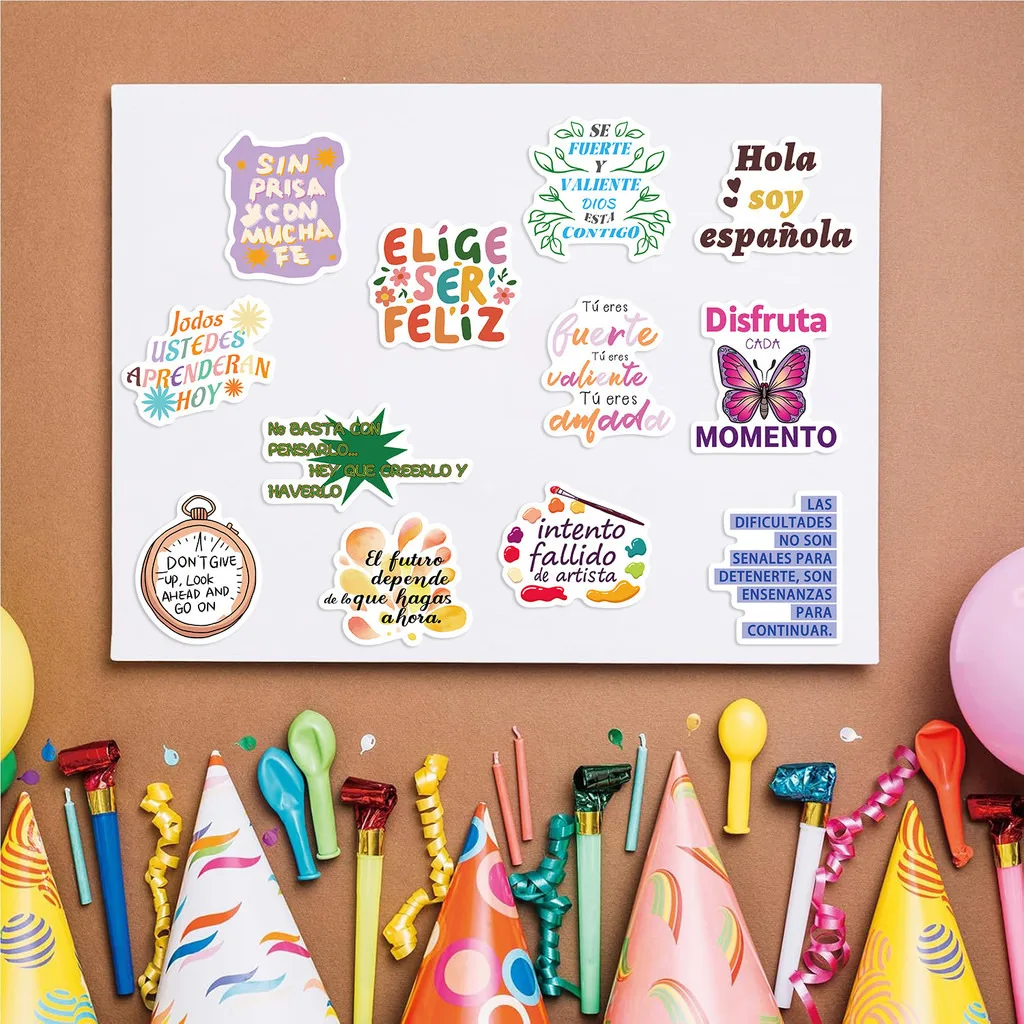 100PCS New Spanish Inspirational Graffiti Stickers Decorate Guitar Notebook Luggage DIY Waterproof Stickers