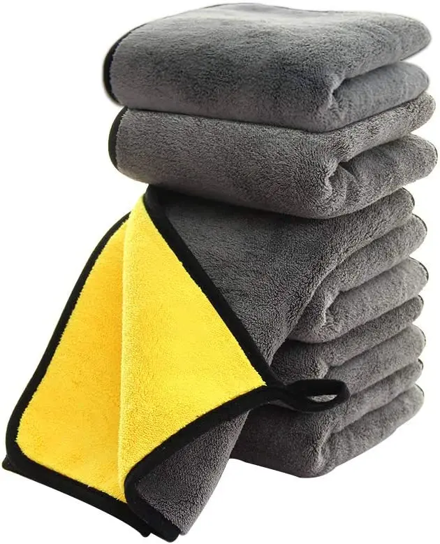 

Thick and Quick Drying Car Microfiber Cleaning Towel 800GSM Polishing Waxing Auto Detailing Towel Cloth (6pack,30cm*40cm)