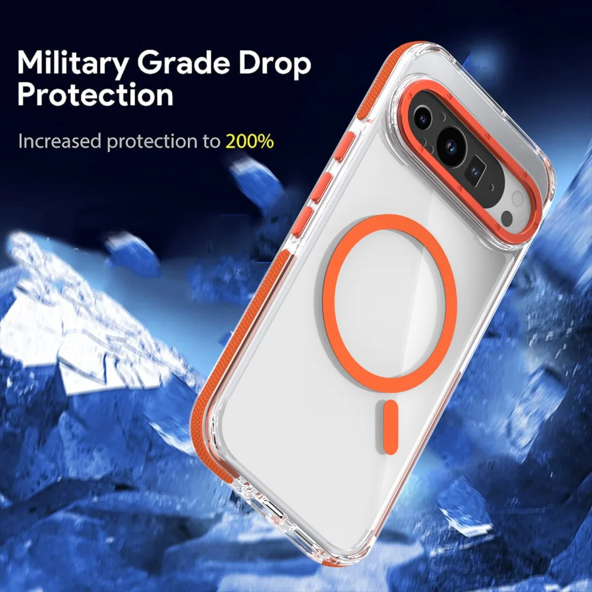Luxury High-Transparency Magnetic Phone Case with Magsafe Compatibility and Shockproof Protection