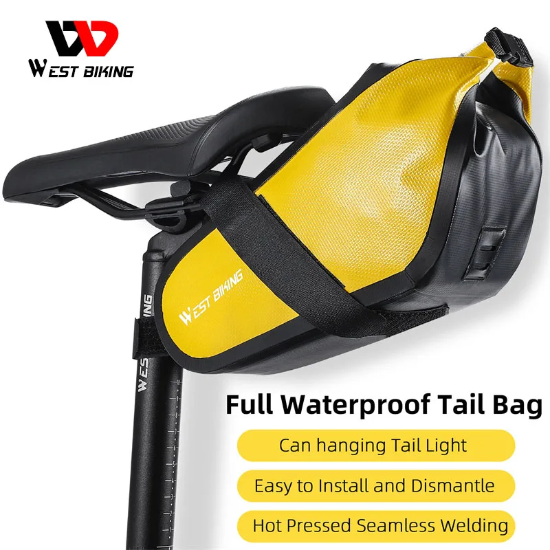 

WEST BIKING Bicycle Saddle Bag Waterproof Cycling MTB Road Bike Rear Tool Pouch Bag Saddle Outdoor Tail Bag Cycling Accessories