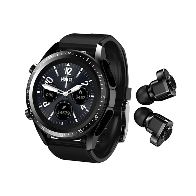 

New T10 TWS Headset Sports Men Smart Watch 2 in 1 Rate Monitoring Headphone Call Music SmartWatch For Android IOS