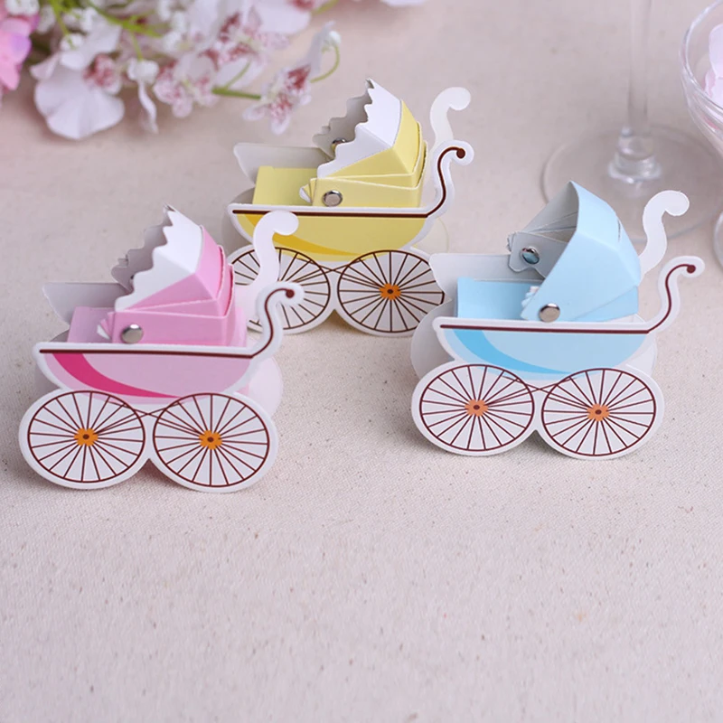 

50PCS Baby Shower Candy Box Boy Girl Gift Box Gender Reveal Party Baptism Container Gift candy bag Party Supplies