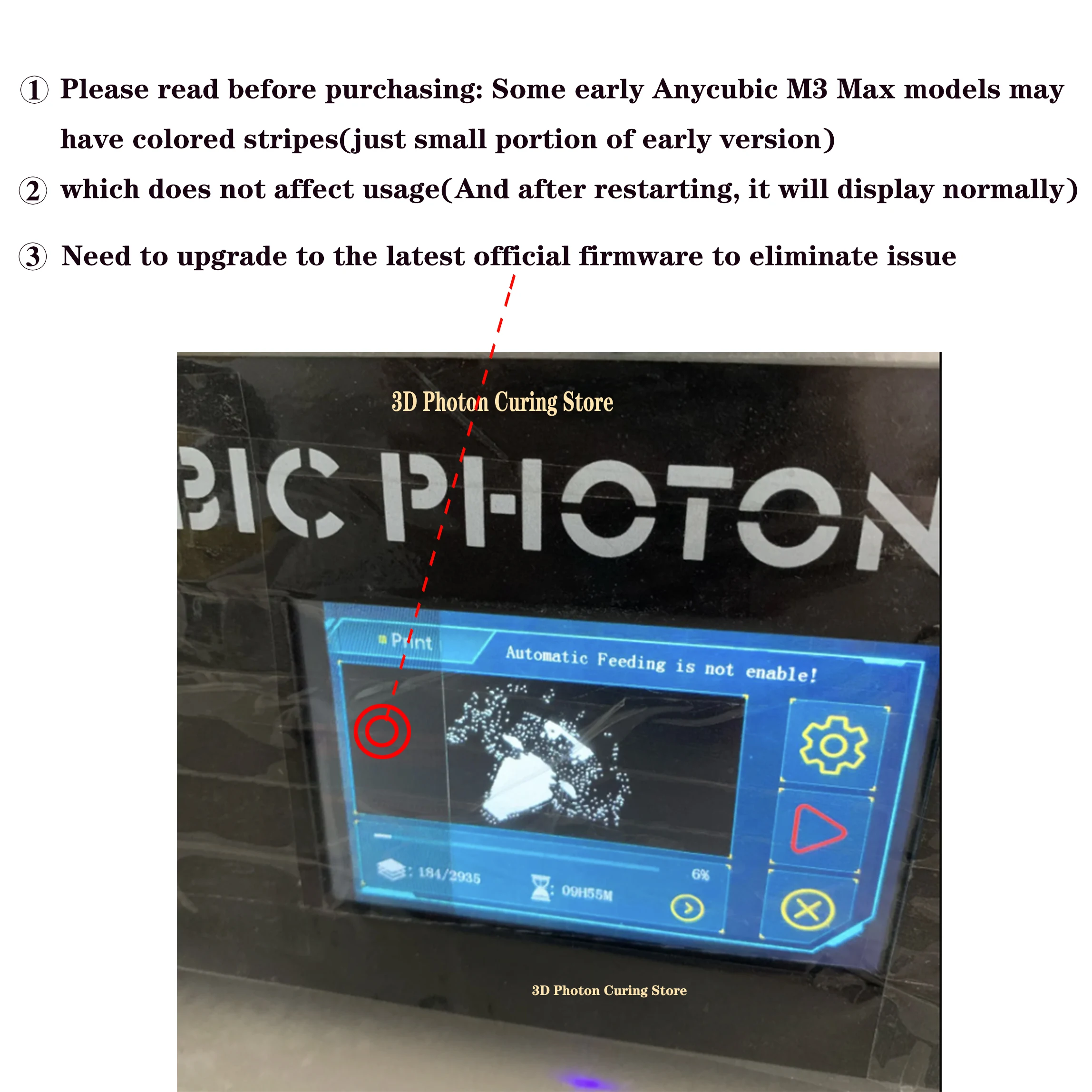 Anycubic-control Touch Screen Display 4.3 Resistência Touch para Photon m3 Max 7k 8k Operação Premium - Imagem 2
