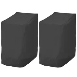 Premium Waterproof Stackable Patio Chair Cover - Outdoor Furniture Protector and Dustproof Organizer (Black 210D 2Pcs)