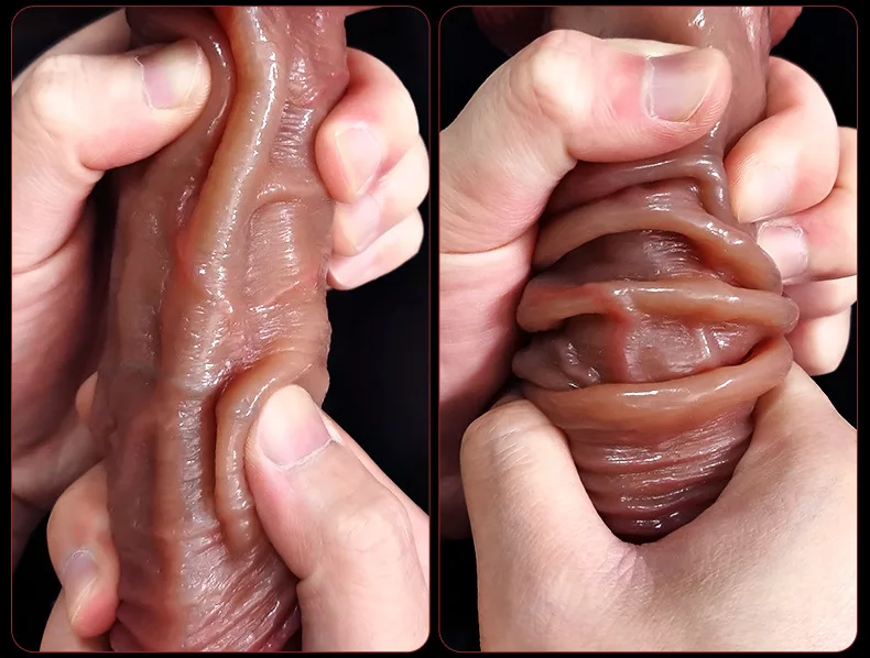 Realistic Silicone Dildo with Suction Cup for Women - Lifelike Masturbator with Testicles