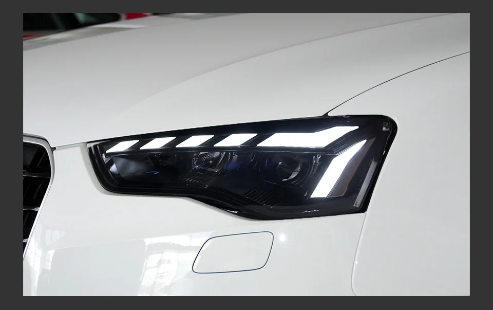 AKD رئيس مصباح لأودي A5 A5L LED المصباح 2008-2016 المصابيح الأمامية A5 DRL بدوره إشارة عالية شعاع الملاك العين العارض عدسة
