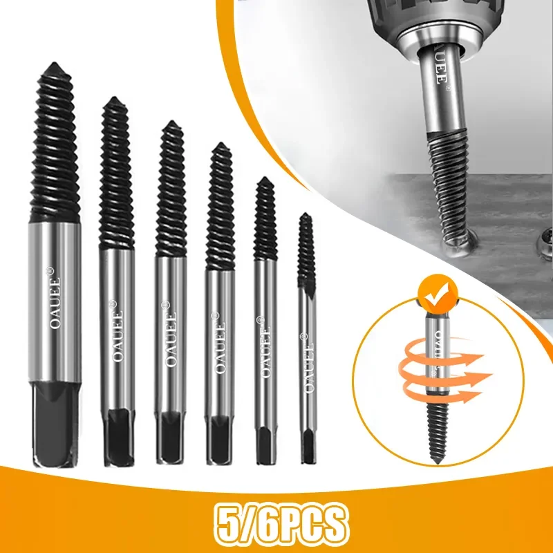 Juego De 5 Extractor De Tornillos Dañados Con Estuche - Brocas Para Sacar Tornillos Rotos O Atascados, Ideal Para Carpintería Y Mecánica