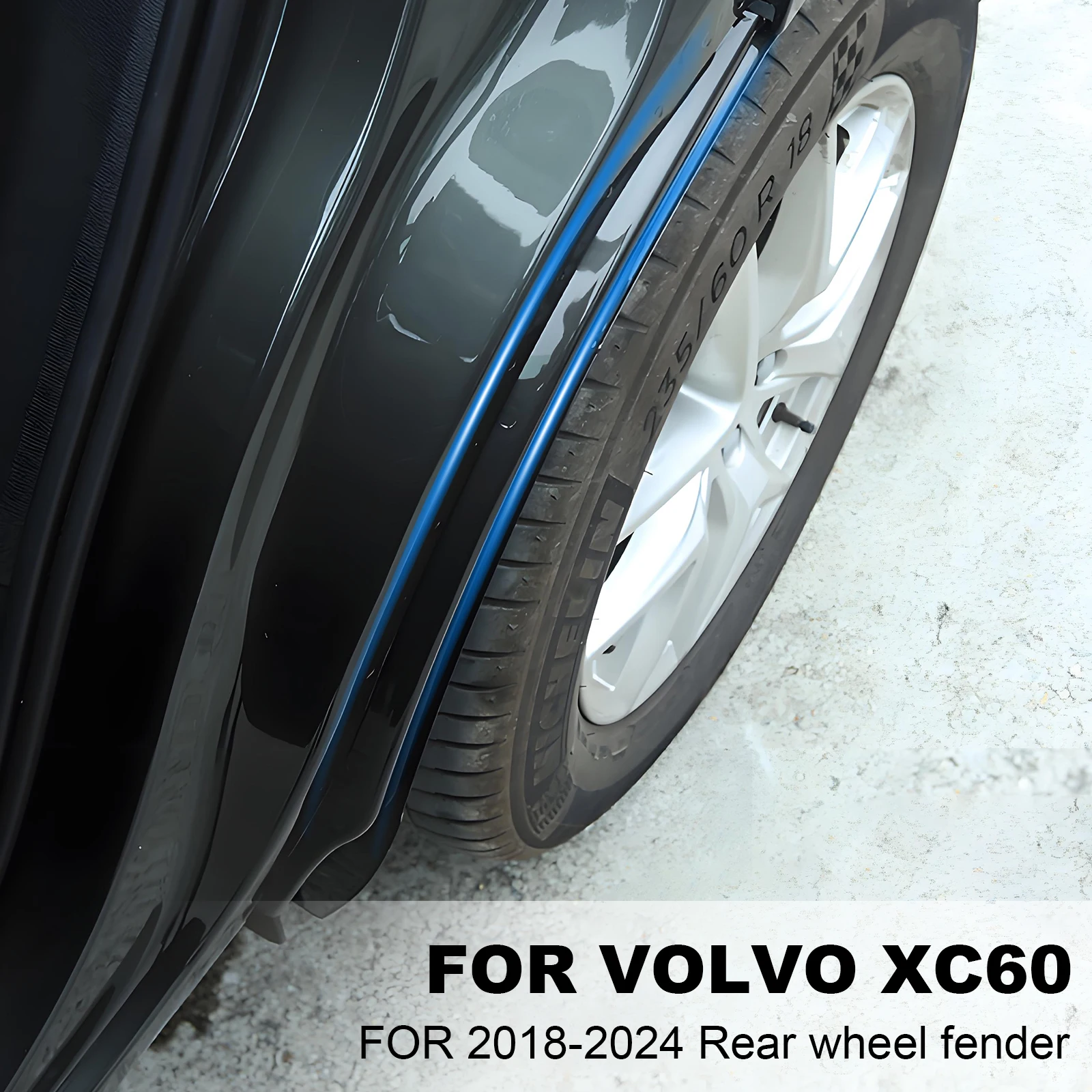 볼보 XC60 2018-2024 차량용 리어 머드 플랩 리어 휠 스플래시 가드 머드가드 이너 펜더 개조 액세서리