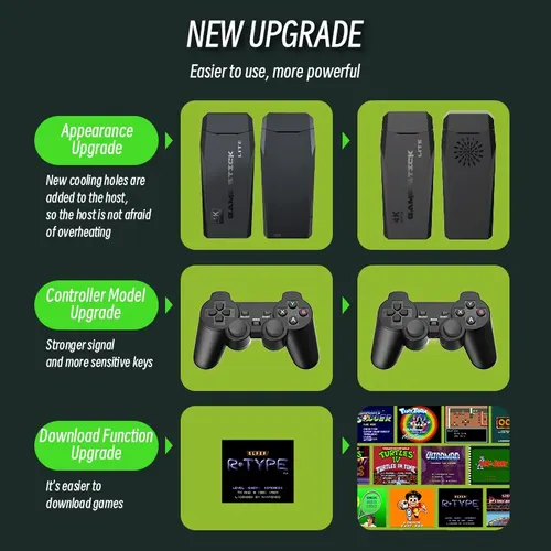 DATA FROG 레트로 비디오 게임 콘솔, 2.4G 무선 콘솔 게임 스틱, 4k 10000 게임, TV용 휴대용 Dendy 게임 콘솔 5