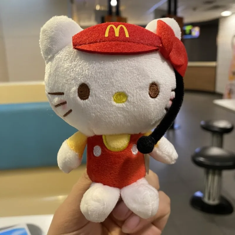 

Sanrios Anime Kawaii Hellokittys McDonalds Revenue Officer Cinnamoroll Microphone Plush Pendant Doll Bag New Pachacco Girl Gift