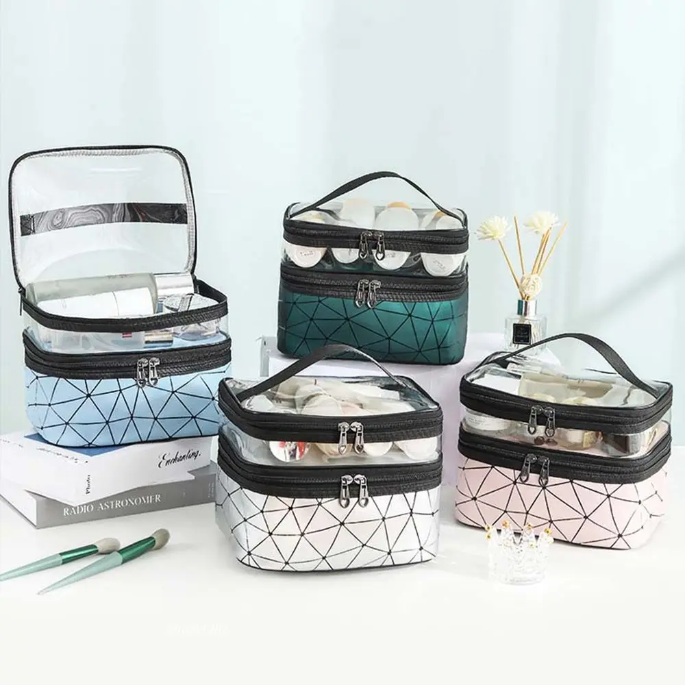 

PU Organizer Case Storage Toiletry Bag Travel Storage Bag Storage Bag Double Layer Cosmetic Bag PVC Cosmetic Bag Makeup Bags