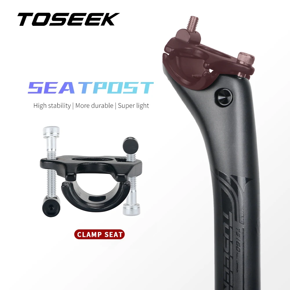 TOSEEK 탄소 시트 포스트 27.2/30.8/31.6mm 매트 블랙 MTB/도로 자전거 시트 포스트 길이 400mm 시트 튜브 자전거 부품 자전거 시트 포스트