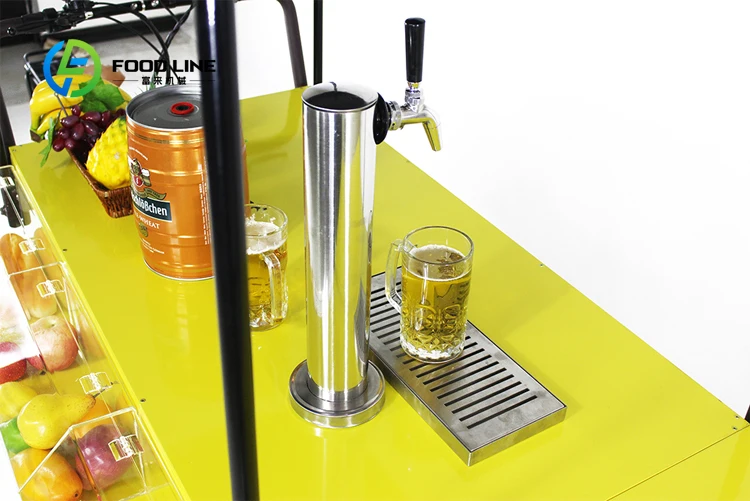 Triciclo per adulti con bici da carico per birra elettrica, chiosco a 3 ruote, carrello mobile per esposizione di alimenti per caffè, frutta, birra in strada - immagine 3