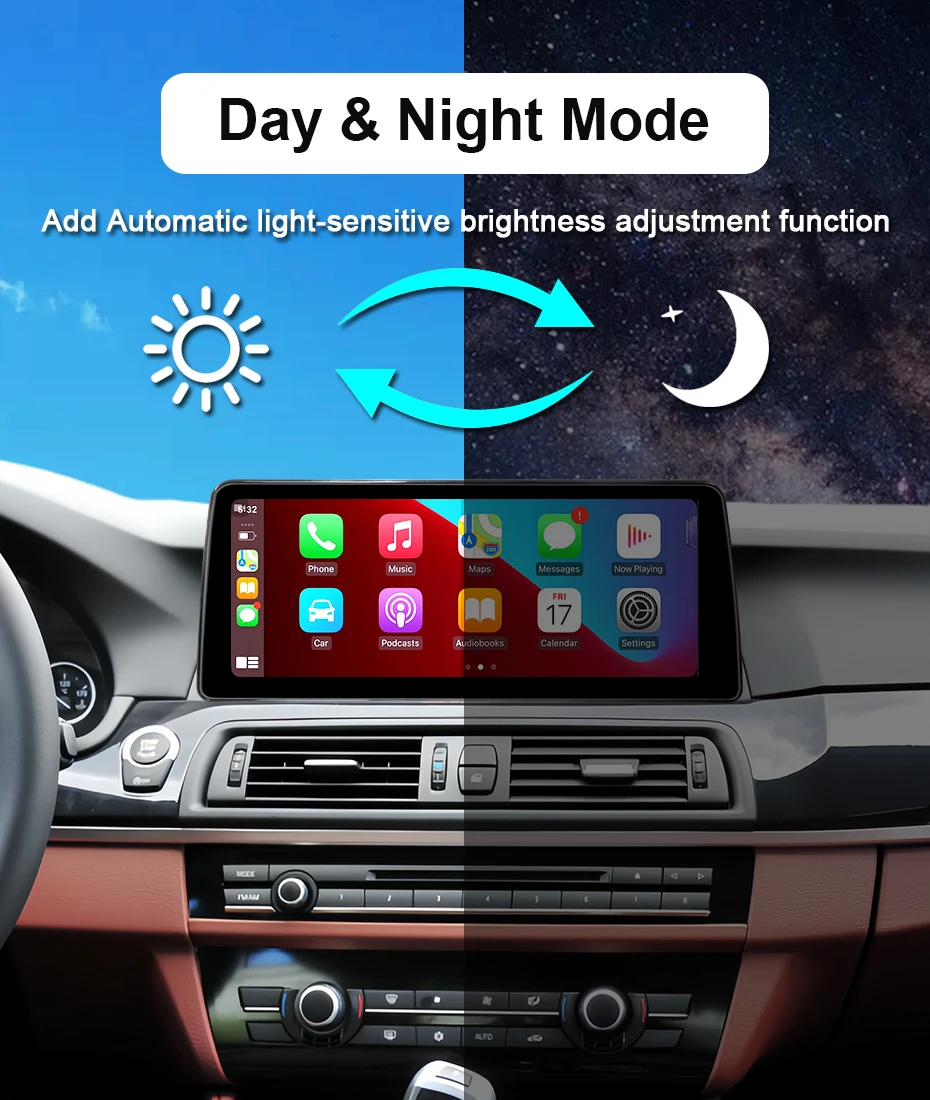 1920*720P Wireless CarPlay Android Auto Linux Autoradio 12,5-Zoll-Bildschirm für BMW 5er F10 F11 2011-2016 Navigation GPS Auto-Stereo-Player – Detail 17