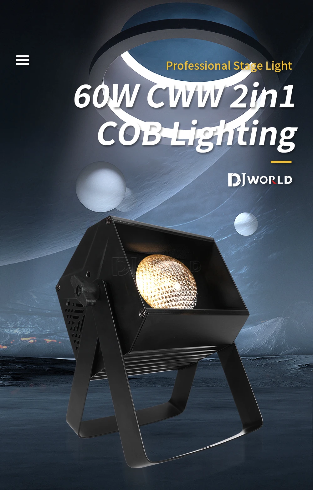 Description Picture 4 of item60W 2IN1 COB Portable LED Video Light Bi-Color Photographic Studio Light Lighting Effects for Live Stage Video Livestreaming
