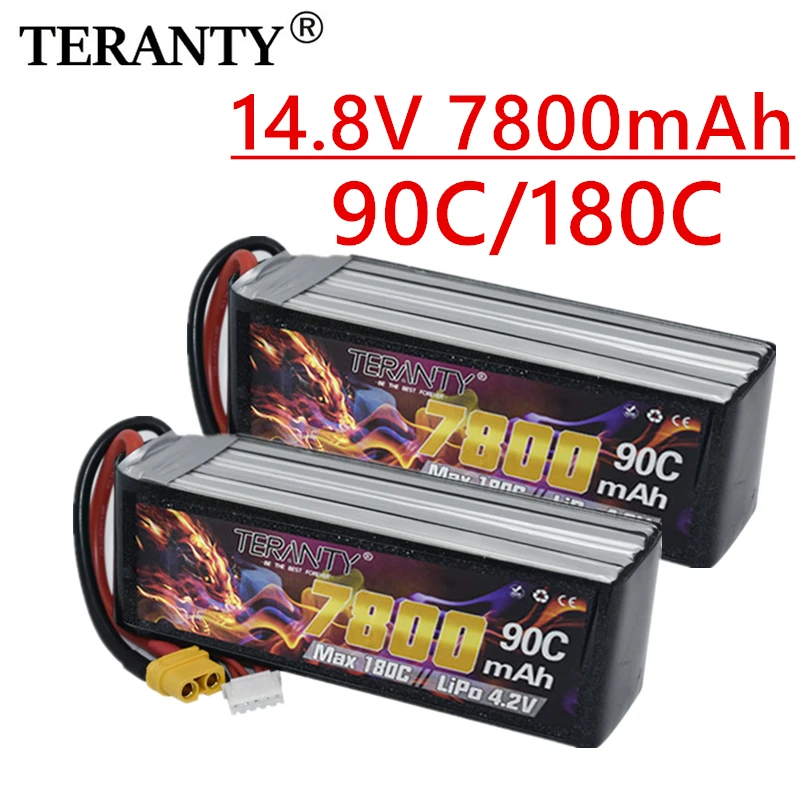 

RC FPV Racing Drone Battery TERANTY 4S 14.8V 7800mAh 90C Lipo Battery For UAV RC Helicopter FPV Car Boat Airplane Parts